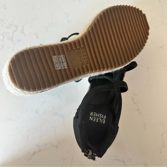 Eileen Fisher Wanda Tumbled Nubuck Espadrille Size: 5 - Picture 7 of 7